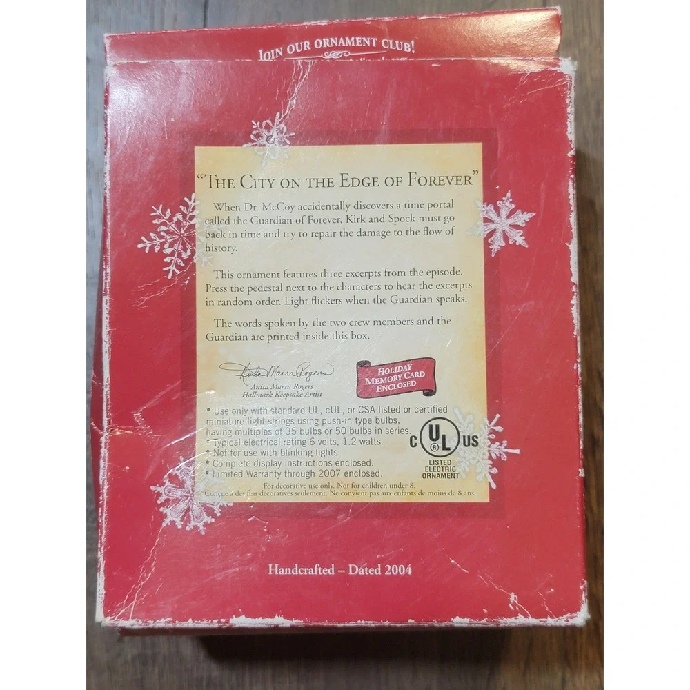 Hallmark Star Trek City on the Edge‎ of Forever Keepsake Ornament 2004